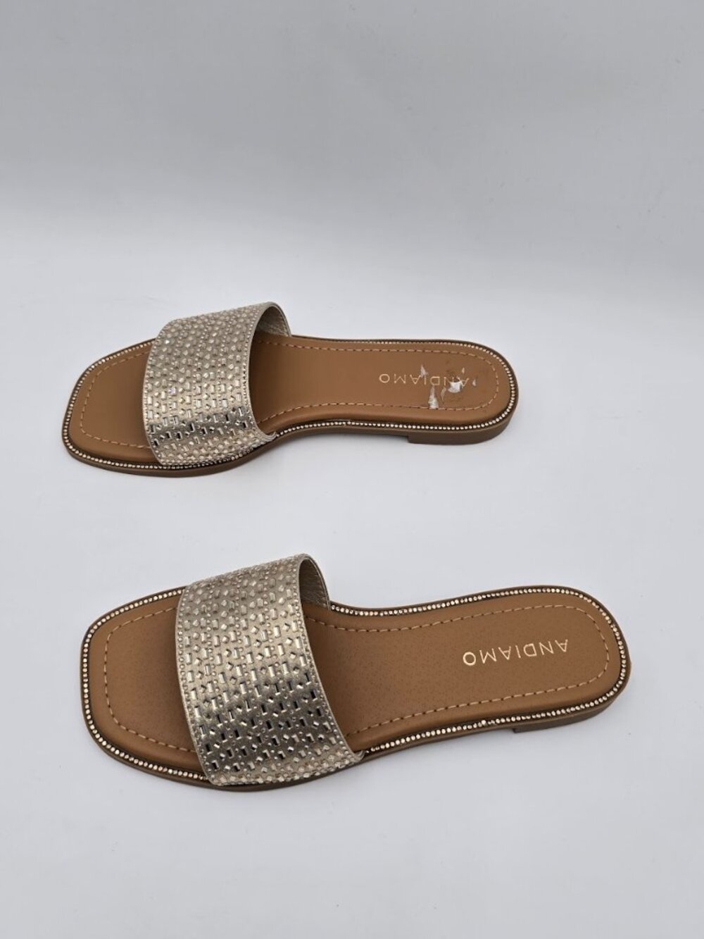 Andiamo Embellished Sandals Rhinestone in Gold size 7.5